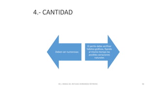 4.- CANTIDAD
Deben ser numerosas:
El perito debe verificar
hábitos gráficos, fijando
al mismo tiempo las
posibles variaciones
naturales
M.C. MARIA DEL REFUGIO HERNANDEZ REYNOSO 96
 