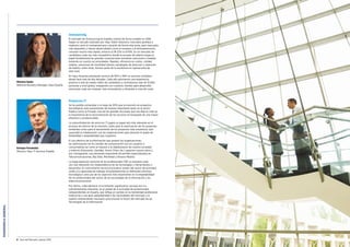 PANORÁMICAGENERAL
6 Guía del Mercado Laboral 2016 Guía del Mercado Laboral 2016 7Guia del Mercado Laboral 2016 7
Outsourcing
El mercado de Outsourcing en España crecerá de forma notable en 2016.
Según un estudio realizado por Hays Talent Solutions, mercados grandes y
maduros como el norteamericano crecerán de forma más lenta, pero mercados
más pequeños y menos desarrollados como el europeo y el latinoamericano,
crecerán mucho más rápido, entorno al 18-22% vs 8-10%. En un mercado de
candidatos cada vez más competitivo donde la escasez de talento juega un
papel fundamental las grandes corporaciones necesitan soluciones a medida
teniendo en cuenta sus prioridades. Rapidez, eficiencia en costes, calidad,
análisis, soluciones de movilidad interna, estrategias de atracción y retención
de talento, entre otras, forman parte de la excelencia en operaciones de
este nivel.
En Hays llevamos prestando servicio de RPO y MSP en sectores múltiples
desde hace más de dos décadas. Cada año aportamos una experiencia
positiva a más de medio millón de candidatos y contratamos más de 15.000
personas a nivel global, trabajando con nuestros clientes para desarrollar
soluciones cada vez mejores, más innovadoras y eficientes a nivel de coste.
Proyectos IT
Se ha podido comprobar a lo largo de 2015 que la inversión en proyectos
tecnológicos está aumentando de manera importante tanto en el sector
Público como el Privado. Una de las grandes lecciones que nos deja la crisis es
la importancia de la racionalización de los recursos en búsqueda de una mayor
eficiencia y productividad.
La subcontratación de servicios IT jugará un papel aún más relevante en el
proceso de retorno de la inversión, tanto para la reactivación de los proyectos
existentes como para el lanzamiento de los proyectos más novedosos, que
supondrá la colaboración con las organizaciones para alcanzar el grado de
flexibilidad y adaptabilidad que requieren.
El uso efectivo de la información que poseen las organizaciones,
las optimización de los canales de comunicación con los usuarios y
consumidores así como el impulso a la digitalización de nuestra sociedad
y entorno (Educación, Sanidad, Smart Cities, etc.) suponen nuevos retos y,
por consiguiente, una demanda importante de perfiles especializados en
Telecomunicaciones, Big Data, Movilidad y Nuevos Medios.
La especialización sectorial de los profesionales ITT se presenta cada
vez más relevante con independencia de las tecnologías o herramientas a
desarrollar. El conocimiento técnico/consultivo propio del sector de actividad
unido a la capacidad de trabajar simultáneamente en diferentes entornos
tecnológicos será uno de los aspectos más importantes en la empleabilidad
de los profesionales del sector de las tecnologías de la información y las
telecomunicaciones.
Por último, cabe destacar el incremento significativo, aunque aún no
suficientemente relevante, en el global de la actividad de profesionales
independientes en España, que refleja un cambio en la mentalidad profesional
tradicional y una gran adaptabilidad a las necesidades del mercado y el
espíritu emprendedor necesario para encarar el futuro del mercado de las
Tecnologías de la Información.
Mariana Spata
National Business Manager, Hays España
Enrique Fernández
Director, Hays IT Services España
 