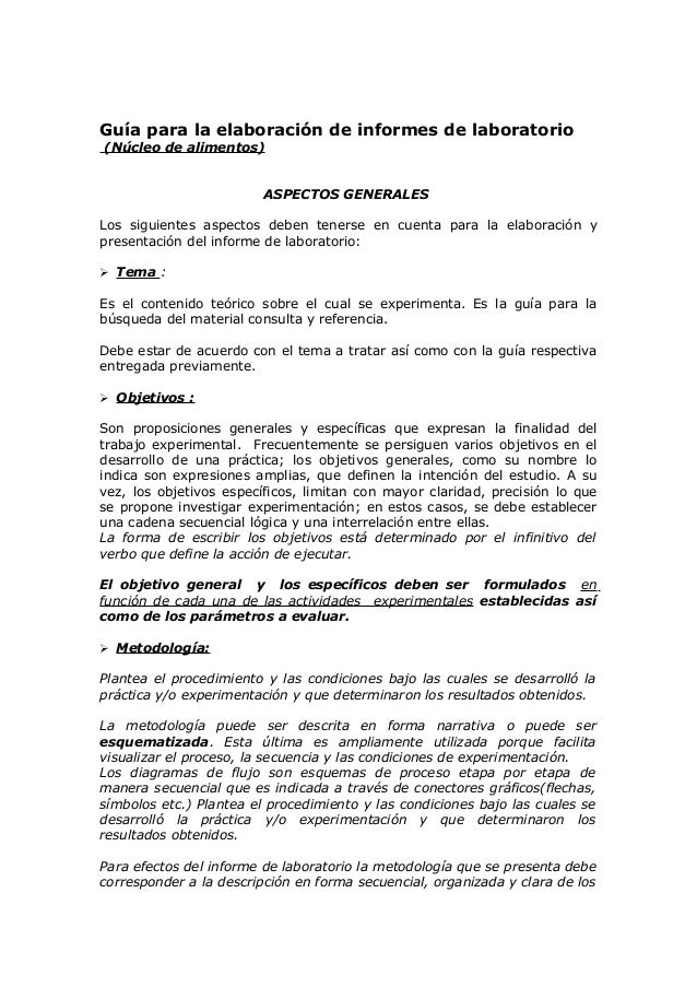 Guia Informes De Laboratorio Guia Informes De Laboratorio