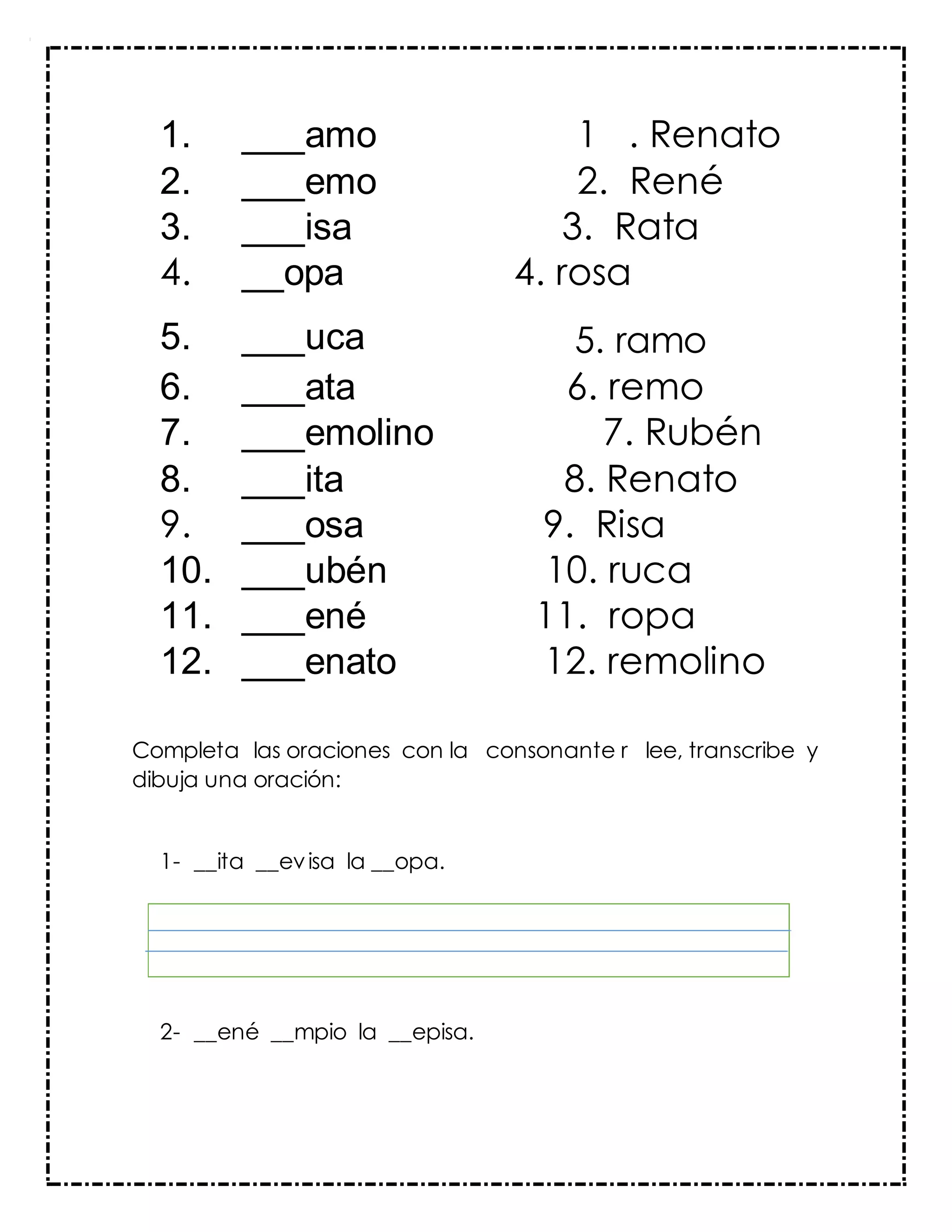 Consonante R Guia consonante r y lectura | DOCX