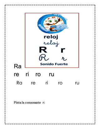 Guia Consonante R Y Lectura Guia Consonante R Y Lectura