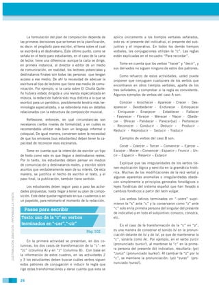 La formulación del plan de composición depende de        aplica únicamente a los tiempos verbales señalados,
             ...