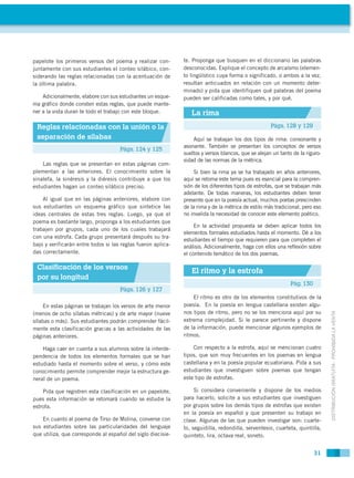 papelote los primeros versos del poema y realizar con-        te. Proponga que busquen en el diccionario las palabras
junt...