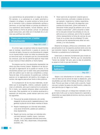 sus características de personalidad a lo largo de la obra.        •	 Hacer ejercicios de expresión corporal para ex-
     ...