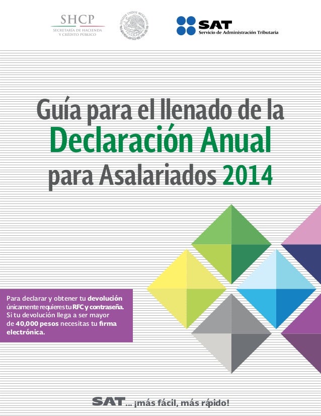 Gua Para El Llenado De La Declaracion Informativa De | guia llenado asalariados 2014 Gua Para El Llenado De La Declaracion Informativa De | guia llenado asalariados 2014