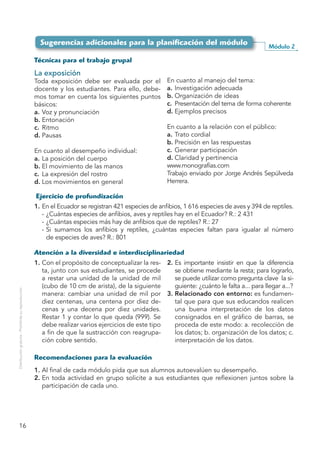 Sugerencias adicionales para la planificación del módulo                             Módulo 2

                           ...