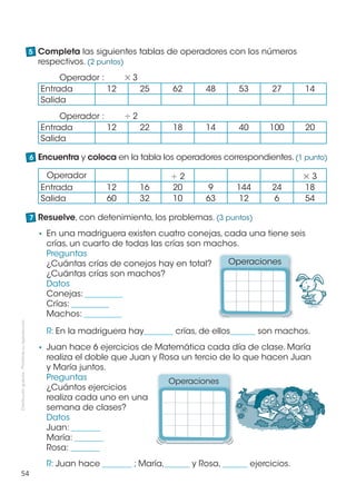 5 Completa las siguientes tablas de operadores con los números
                                                      respe...