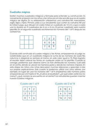 Cuadrados mágicos
                                                    Existen muchos cuadrados mágicos y fórmulas para ent...