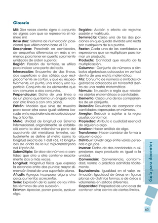 Glosario
Mil: Diez veces ciento; signo o conjunto     Registro: Acción y efecto de registrar,
de signos con que se represe...