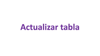 Actualizar tabla
 