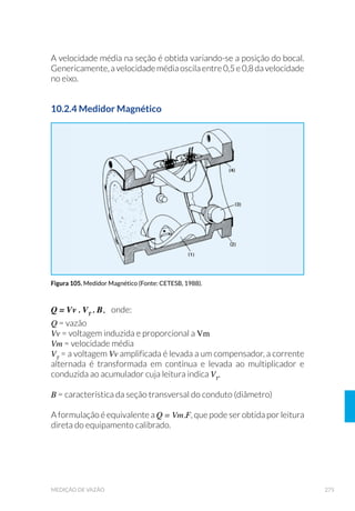 111EQUIPAMENTOS DE AMOSTRAGEM
Na parte inferior do equipamento, que é aberta, uma borracha com
diâmetro de medida conhecida permite que o equipamento seja
encostado no substrato que se pretende amostrar, possibilitando uma
medida quantitativa, relativa à área do amostrador, dos organismos
coletados.
Na Tabela 3 estão relacionados os amostradores de substratos apre-
sentados nesse capítulo, trazendo as principais vantagens e desvanta-
gens das aplicações de seus usos.
Figura 41. 3HUL÷W¶PHWUR FRP HVFRYD 9,6  PRGL÷FDGR )RWR 5LWD HUTXHLUD 5LEHLUR GH
Souza/CETESB).
 