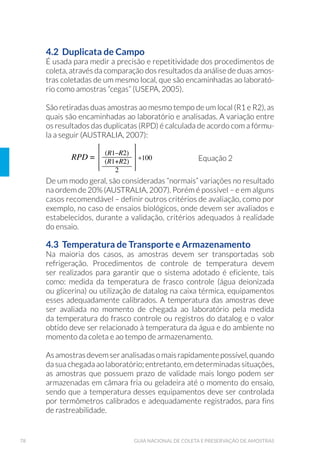 Figura 65 ROHWD GH DPRVWUD GH £JXD VXSHU÷FLDO SDUD DQ£OLVH PLFURELROµJLFD
$ 