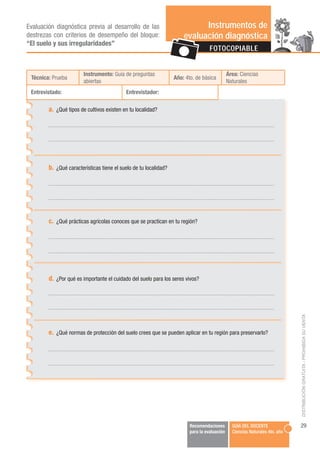 Evaluación diagnóstica previa al desarrollo de las                          Instrumentos de
destrezas con criterios de des...