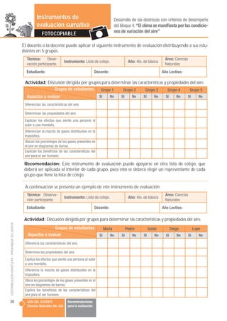 Instrumentos de                                              Desarrollo de las destrezas con criterios de desempeño
      ...