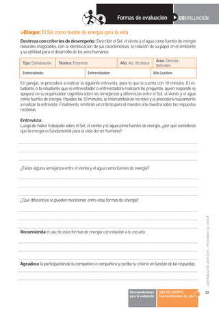 Formas de evaluación                         COEVALUACIÓN

>Bloque: El Sol como fuente de energía para la vida
Destreza co...