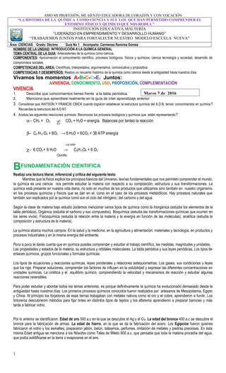 AMO MI PROFESIÓN, ME SIENTO EDUCADORA DE CORAZÓN Y CON VOCACIÓN
“LA HISTORIA DE LA QUÍMICA COMO CIENCIA Y SUS LOS QUE HAN ...