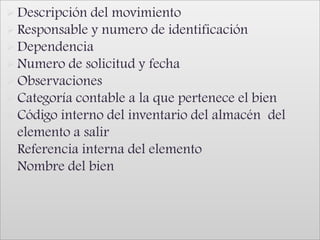 Descripción de la almacén