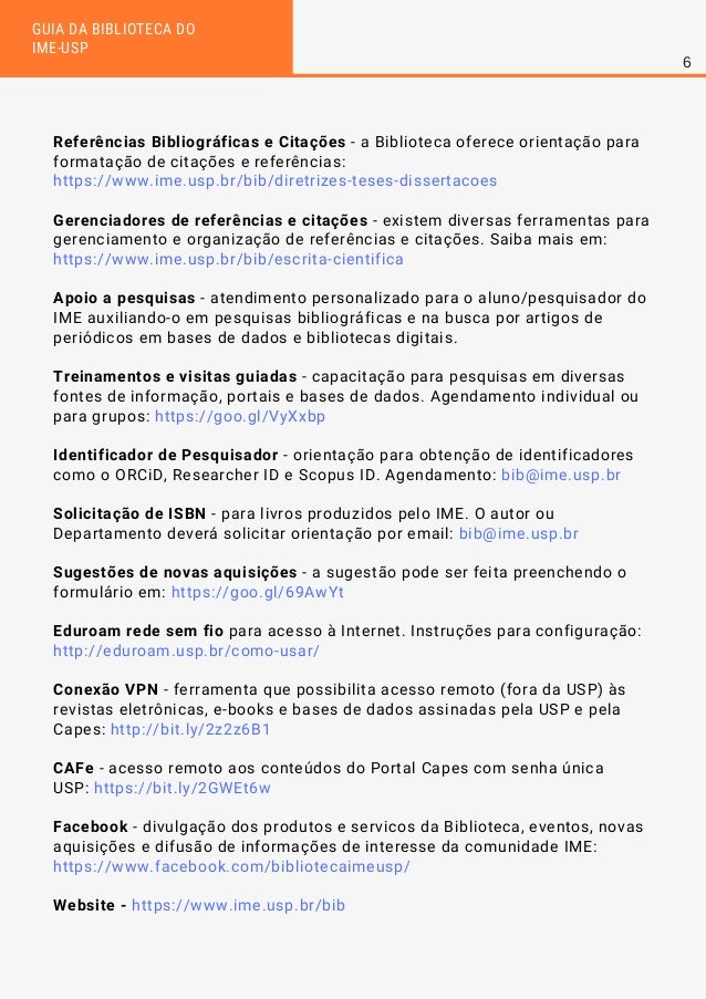 Guia Online Da Biblioteca Do Ime Usp