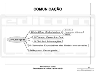 COMUNICAÇÃO




         Mário Henrique Trentim                          40
Gerenciamento de Projetos: PMP® e CAPM®
                                          www.EditoraAtlas.com.br
 