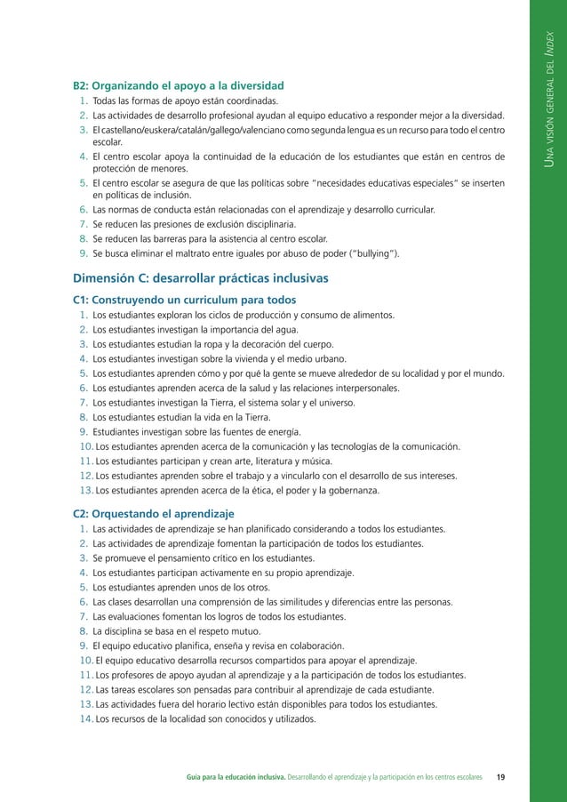 Guía para la Educación Inclusiva. Desarrollando el aprendizaje y la ...