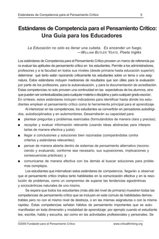 Guia para educadores pensamiento critico | PDF