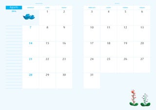 domingo martes jueves
lunes miércoles viernes sábado
Agosto
2016 3
1 4
2 5 6
7 10
8 11
9 12 13
14 17
15 18
16 19 20
21 24
22 25
23 26 27
28 31
29 30
agosto
honestidad
 