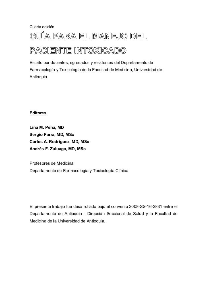 Guiaparaelmanejodelpacienteintoxicado 110319014819phpapp01