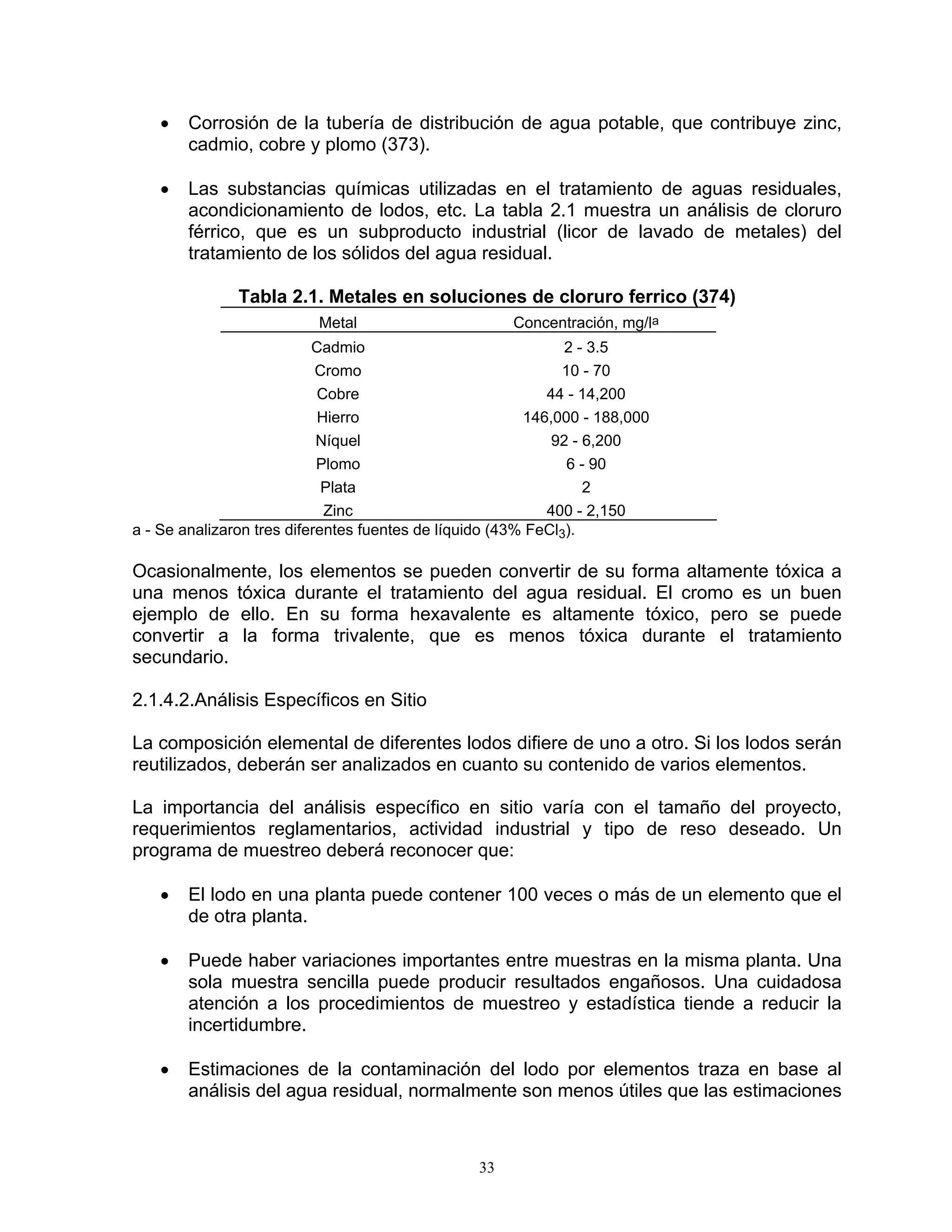 Guia para el manejo, tratamiento y disposición de lodos residuales en