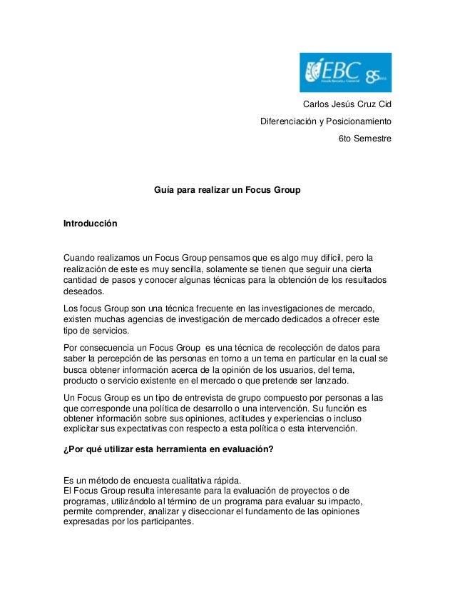 preguntas de focus group de un producto guia para realizar un focus group preguntas de focus group de un producto guia para realizar un focus group