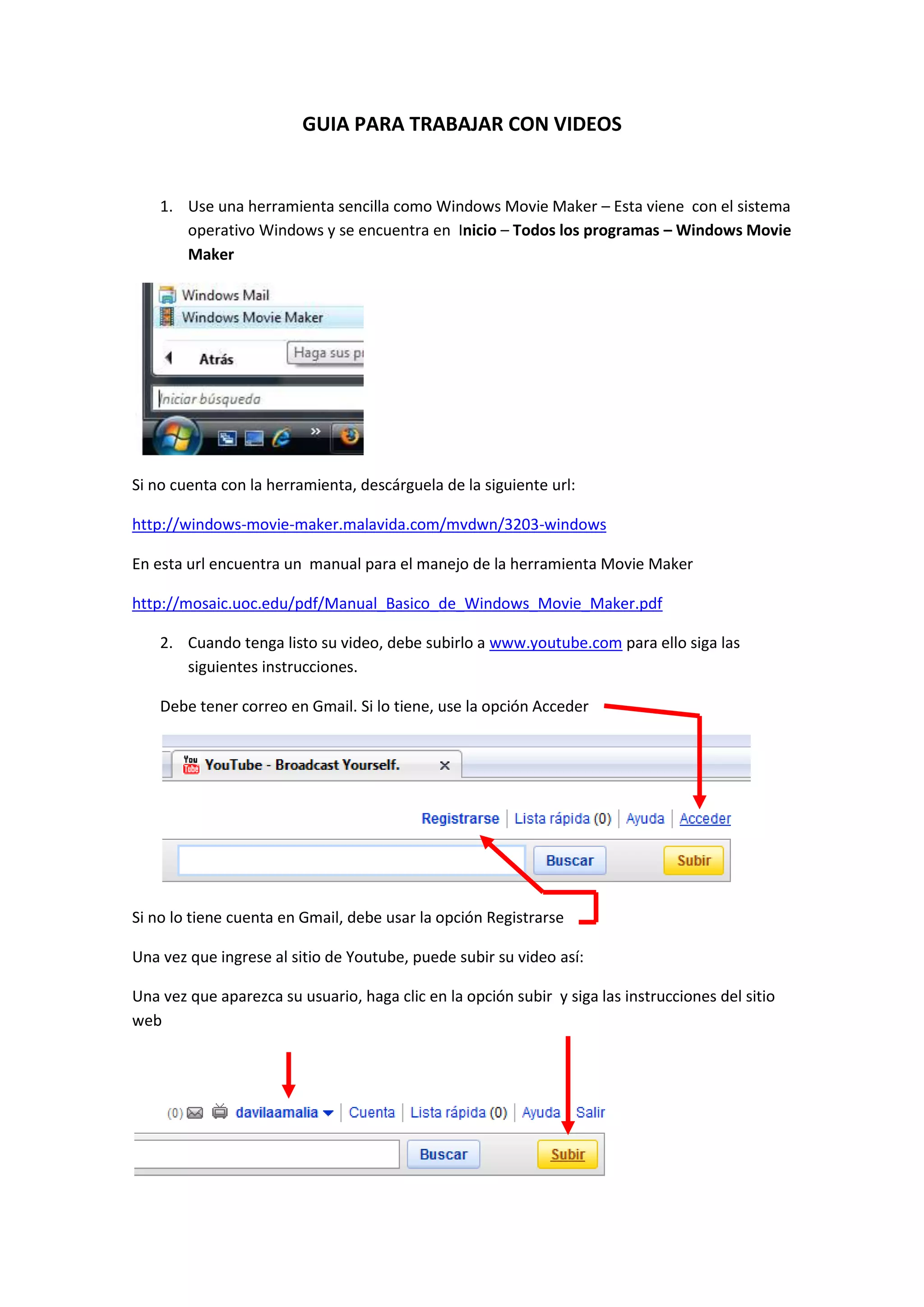 Guia Para Trabajar Con Videos