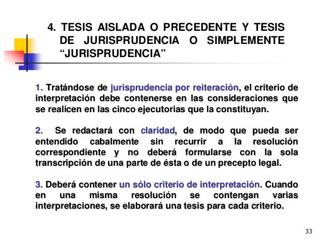 Diferencia Entre Tesis Aislada Y Jurisprudencia