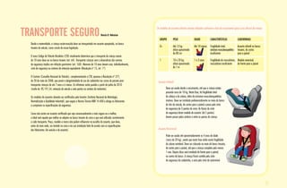 Os modelos de assentos infantis estarão indicados conforme a fase do crescimento (peso e/ou altura) da criança
GRUPO	 PESO	 IDADE	 CARACTERÍSTICAS	 CADEIRINHAS
0+	 Até 13 kg: 	 Até 18 meses	 Fragilidade total,	 Assento infantil no banco
	 altura aproximada		 estruturamusculoesquelética	 traseiro, de costas
	 de 80 cm 		 insuficiente	 para o painel
1	 10 a 20 kg: 	 1 a 3 anos	 Fragilidade da musculatura,	 Modelo reversível,
	 altura aproximada		 musculatura insuficiente	 de frente para o painel
	 de 1 m
11
Assento Infantil
Deve ser usado desde o nascimento, até que a criança esteja
pesando cerca de 10 kg. Nesta fase, há fragilidade total
da cabeça e da coluna, além de estrutura musculoesquelética
imatura. Deve ser instalado preferencialmente no meio do banco
de trás do veículo, de costas para o painel e preso pelo cinto
de segurança de 3 pontos do carro. As faixas do cinto
de segurança deste modelo de assento (de 5 pontos)
devem passar pelos ombros e entre as pernas da criança.
Pode ser usado até aproximadamente os 4 anos de idade
(cerca de 20 kg), sendo que nesta fase ainda existe fragilidade
da coluna vertebral. Deve ser colocado no meio do banco traseiro,
de costas para o painel, até que a criança complete pelo menos
1 ano. Depois disso será instalado de frente para o painel,
no centro do banco. A criança ficará contida pelo cinto
de segurança da cadeirinha, e esta pelo cinto do automóvel.
Assento Reversível
transporte seguroRenata D. Waksman
Desde a maternidade, a criança recém-nascida deve ser transportada em assento apropriado, no banco
traseiro do veículo, como consta da nossa legislação.
O novo Código de Trânsito Brasileiro (CTB) atualmente determina que o transporte da criança menor
de 10 anos deve ser no banco traseiro (art. 64). Transportar crianças sem a observância das normas
de segurança implica em infração gravíssima (art. 168). Menores de 10 anos devem usar, individualmente,
cinto de segurança ou sistema de retenção equivalente (Resolução nº 15, art. 1º).
O Contran (Conselho Nacional de Trânsito), complementando o CTB, aprovou a Resolução nº 277,
de 28 de maio de 2008, que prevê a obrigatoriedade do uso de cadeirinha nos carros de passeio para
transportar crianças de até 7 anos e 6 meses. Os infratores serão punidos a partir de junho de 2010
(multa de R$ 191,54, retenção do veículo e sete pontos na carteira do motorista).
Os modelos de assentos deverão ser certificados pelo Inmetro (Instituto Nacional de Metrologia,
Normalização e Qualidade Industrial), que seguiu a Norma Técnica NBR 14.400 e obriga os fabricantes
a cumprirem as especificações de segurança.
Como não existe um assento certificado que seja consensualmente o mais seguro ou o melhor,
o ideal será aquele que melhor se adaptar ao banco traseiro do carro e que será utilizado corretamente
a cada transporte. Preço, modelo e marca não podem influenciar na escolha do assento, que deve,
antes de mais nada, ser testado no carro e ter sua instalação feita de acordo com as especificações
dos fabricantes (do veículo e do assento).
 