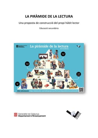 LA PIRÀMIDE DE LA LECTURA
Una proposta de construcció del propi hàbit lector
Educació secundària
 