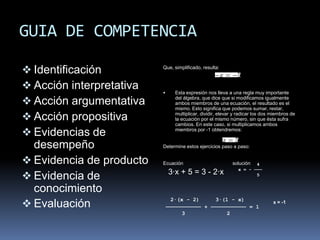 Evidencia de conocimiento