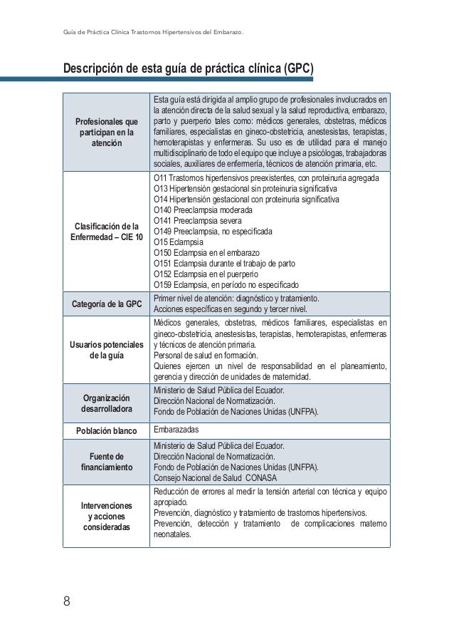 Guia practica clinica trastornos hipertensivos del embarazo Guia practica clinica trastornos hipertensivos del embarazo