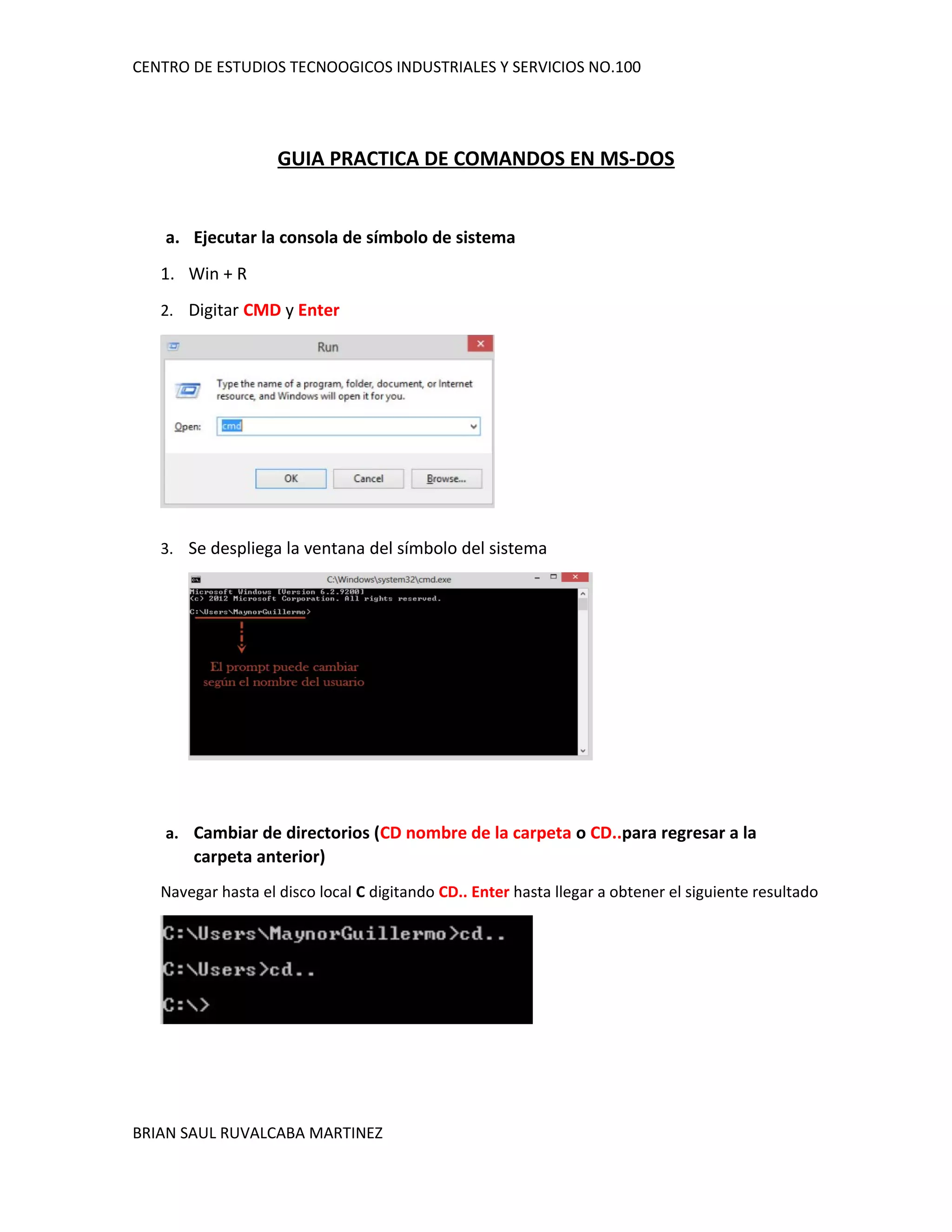Guia practica de comandos en ms-dos | ODT