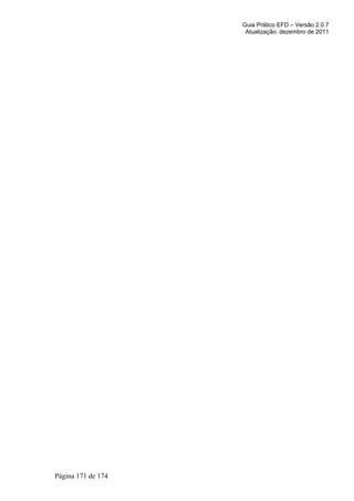 Guia Prático EFD – Versão 2.0.7
Atualização: dezembro de 2011
Página 171 de 174
 