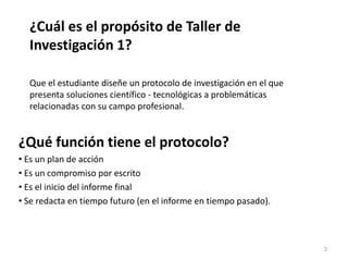 Guia Protocolo Taller Inv. 1 (1) TALLEER | PPTX