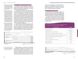 ETAPA 4 l       ELABORAÇÃO DO DIAGNÓSTICO                                                                                 Guia Municipal de Prevenção da Violência Letal contra Adolescentes e Jovens



23.	A declaração das causas de morte     Bloco VI – Condições e causas do óbito                            mental que, na última linha, o médico declare corre-
    é feita com referência no “Modelo
    Internacional de Certificado Médi-       Este bloco se destina a qualificar as condições e             tamente a causa básica, para que os dados sobre mor-
    co da Causa de Morte”, utilizado     causas que provocaram o óbito (Figura 3), a partir do
    em todos os países e recomen-
                                                                                                           talidade sejam confiáveis e comparáveis, de forma a
    dado pela Assembleia Mundial         modelo da Classificação Internacional de Doenças                  traçar o perfil epidemiológico da população.
    de Saúde em 1948.
                                         (CID) adotado pela OMS desde 1948.
24.	Todas as causas de morte não             A causa básica, como já foi mencionado, é definida            Bloco VIII – Causas externas
    natural, que não foram provoca-
    das por doenças ou agravos de        como a doença ou lesão que iniciou a cadeia de acon-                  Este bloco se refere às causas externas de óbito. As in-
    origem interna. São traumatis-       tecimentos patológicos que conduziram diretamente
    mos, lesões ou quaisquer outros                                                                        formações relativas às mortes violentas e acidentais (não
    agravos à saúde – intencionais ou    à morte, ou as circunstâncias do acidente ou violên-              naturais) são de grande importância epidemiológica e um
    não – de início súbito e como con-   cia que produziram a lesão fatal. Trata-se de definição
    sequência imediata de violência,                                                                       complemento ao Bloco VI – Condições e Causas do Óbito.
    envenenamento ou outra causa         internacional, dada pela OMS (1995). Segundo regras                   No Campo 56 (Tipo), é possível conhecer o tipo de
    exógena. Neste grupo incluem-
                                         internacionais23, esta causa é extraída da descrição das
    -se as lesões de transporte,                                                                           morte violenta e a circunstância em que se deu (Figura
    homicídios, agressões, quedas,       causas de morte feita pelo médico que preencheu o
    afogamentos, envenenamentos,                                                                           4). As principais alternativas são: Acidente, Suicídio,
    suicídios, queimaduras, lesões       documento e por técnicos do setor de processamento
                                                                                                           Homicídio, Outros e Ignorado, que a CID-10 classifica
    por deslizamento ou enchente,        de dados (codificadores), combinada, nas mortes de-
    e outras ocorrências provocadas                                                                        do seguinte modo:
    por circunstâncias ambientais.       correntes de causas externas, com as informações das
                                         variáveis 56 a 60 da DO (Figura 4).
25.	Mortes causadas pela polícia ou
    outros agentes da lei, incluindo         A Classificação Internacional de Doenças, em sua
    militares em serviço, durante a
                                         10ª revisão, em vigor no Brasil desde 1996, apresen-               Categorias das Mortes por Causas Externas, segundo
    prisão ou tentativa de prisão de
                                                                                                            a 10ª Classificação Internacional de Doenças
    transgressores da lei, ao reprimir   ta as causas externas24 em seu Capítulo XX, sendo as
    tumultos, ao manter a ordem, ou
    durante outra ação legal. Nos        principais: acidentes de transporte, demais acidentes,                                       Causas externas                                      Códigos
    países nos quais vigora a pena       lesões autoinfligidas (suicídios), agressões (homicí-
    de morte, as pessoas executadas                                                                         Acidentes de transporte                                                        V01-V99
    após um processo legal também        dios), intervenções legais25 e operações de guerra26.
    entram nesta categoria.                                                                                 Quedas acidentais                                                             W00-W19

                                                                                                            Afogamentos e submersões acidentais                                           W65-W74

                                                                                                            Exposição acidental à fumaça, ao fogo e às chamas                              X00-X09

                                                                                                            Envenenamento acidental por exposição a substâncias nocivas                    X40-X49

                                                                                                            Lesões autoprovocadas voluntariamente (suicídios)                              X60-X84

                                                                                                            Agressões (homicídios)                                                         X85-Y09

                                                                                                            Eventos cuja intenção é indeterminada                                          Y10-Y34

                                                                                                            Intervenções legais                                                               Y35

                                                                                                            Operações de guerra                                                               Y36
                                                                  FIGURA 3_Declaração de Óbito: Bloco VI




26.	Inclui mortes por lesões a               Tradicionalmente, as estatísticas de mortalidade
    pessoal militar ou a população
    civil causadas por operações de      são produzidas atribuindo-se ao óbito uma só causa,
    guerra ou por rebeliões civis.       chamada básica, definida anteriormente. Esta, em
                                         vista de recomendação internacional, tem que ser
                                         declarada na última linha da parte I (linha d) da DO,
                                         enquanto que outras causas, por ventura existentes,
                                                                                                                                                                    FIGURA 4_Declaração de Óbito: Bloco VIII
                                         deverão ser declaradas nas linhas anteriores. É funda-


58                                                                                                                                                                                                         59
 