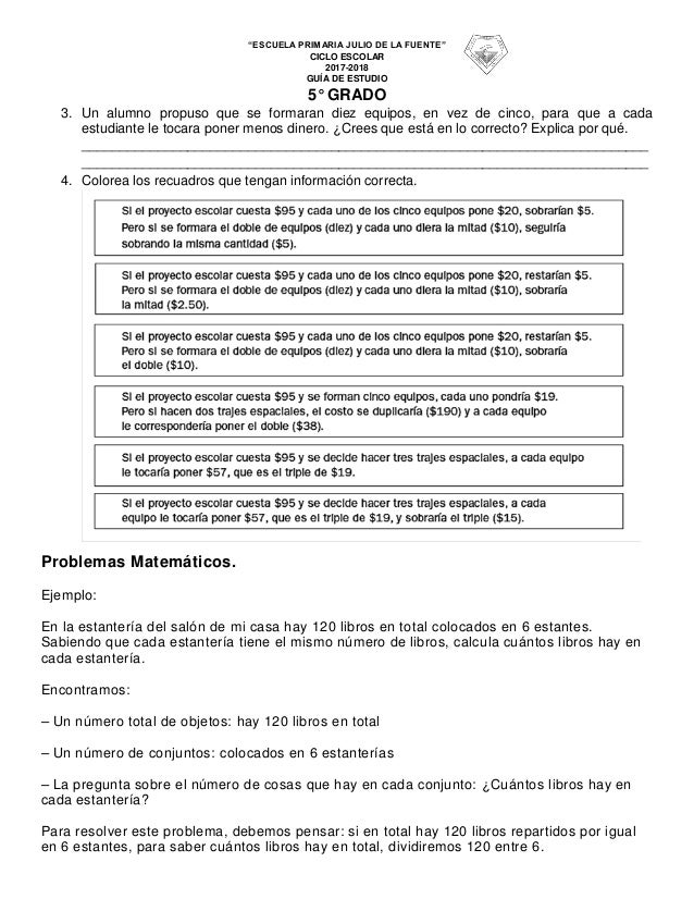 Guia Para Quinto Grado