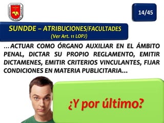…ACTUAR COMO ÓRGANO AUXILIAR EN EL ÁMBITO
PENAL, DICTAR SU PROPIO REGLAMENTO, EMITIR
DICTAMENES, EMITIR CRITERIOS VINCULANTES, FIJAR
CONDICIONES EN MATERIA PUBLICITARIA…

 
