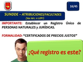 IMPORTANTE: Establecer un Registro Único de
PERSONAS NATURALES y JURÍDICAS.
FORMALIDAD: “CERTIFICADOS DE PRECIOS JUSTOS”

 