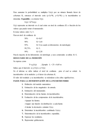 Guía resumen evaluación de la Incertidumbre | DOC