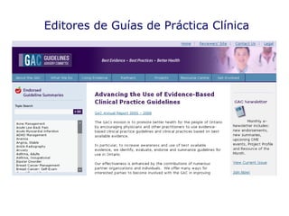 Editores de Guías de Práctica Clínica 