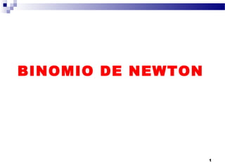 1
BINOMIO DE NEWTON
 