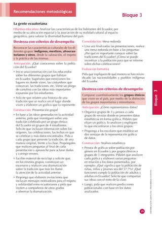 La gente ecuatoriana
Objetivo educativo: Analizar las características de los habitantes del Ecuador, por
medio de su ubica...