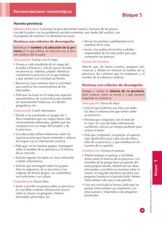 Nuestra provincia
Objetivo educativo: Contrastar la gran diversidad natural y humana de las provin-
cias del Ecuador con l...