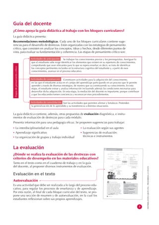 ¿Cómo apoya la guía didáctica al trabajo con los bloques curriculares?
La guía didáctica presenta:
Recomendaciones metodol...