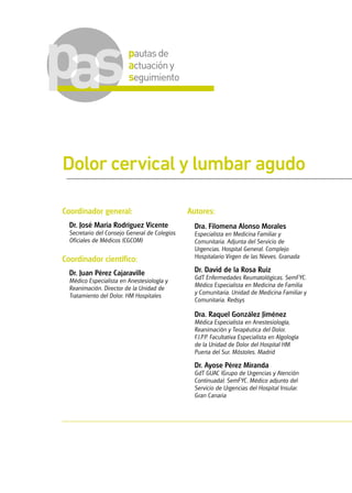 Dolor cervical de origen facetario - Dr Jose Navarro