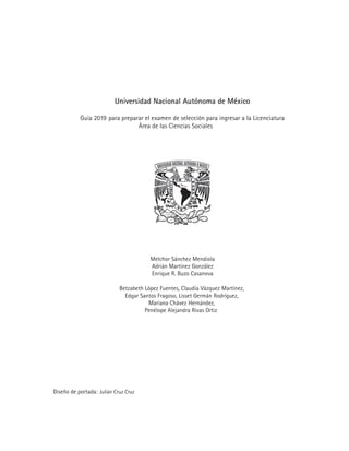 Melchor Sánchez Mendiola
Adrián Martínez González
Enrique R. Buzo Casanova
Betzabeth López Fuentes, Claudia Vázquez Martínez,
Edgar Santos Fragoso, Lisset Germán Rodríguez,
Mariana Chávez Hernández,
Penélope Alejandra Rivas Ortiz
Julián Cruz Cruz
9
 